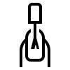 A stick figure sitting at a desk with a computer, resting their chin on their hand and appearing bored or deep in thought. The scene is simple and monochrome.